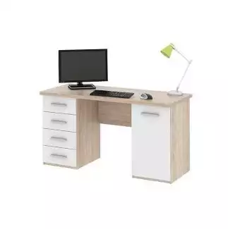 Moderní počítačový stůl se čtyřmi zásuvkami a dvířky Vil