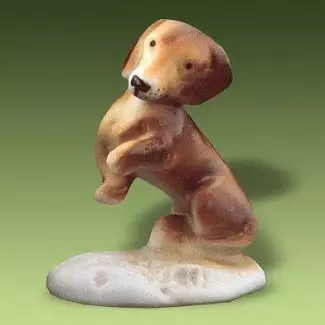 Figura z porcelánu o výšce 5,7 cm Pes jezevčík