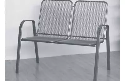 Pevná kovová dvoumístná židle Jitka