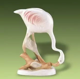 Dekorativní figura z porcelánu o délce 8 cm Plameňák