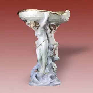 Figurální a ozdobný porcelán o délce 40 cm Podnos