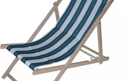 Pohodlné rozkládací plážové lehátko bez područky s vyměnitelným potahem - SILNÁ KONSTRUKCE