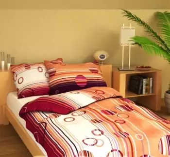 Ložní povlečení z jemné 100% bavlny Kruhy lila