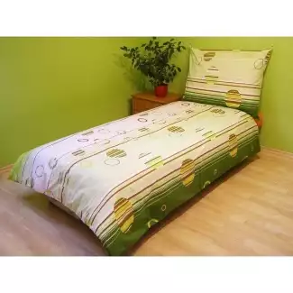 Ložní povlečení Kruhy zelené ze 100% bavlny