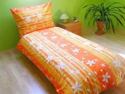 Oranžové povlečení ze 100% bavlny Listy