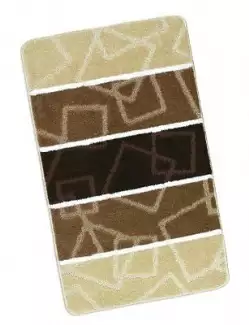 Kvalitní koupelnová předložka - čtverce hnědé