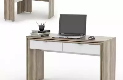 Originální roztahovací počítačový stůl se dvěma zásuvkami