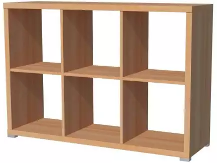 Předělovací stěna se šesti otevřenými přihrádkami, výška 93 cm PV 1