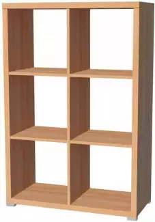 Předělovací stěna se šesti otevřenými přihrádkami, výška 135 cm PV 2