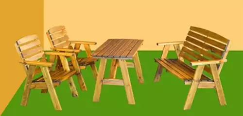 Zahradní sestava z masivu borovice Ribát