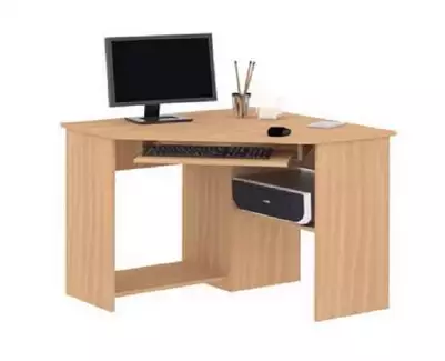 Rohový 90 x 90 cm počítačový stůl do pracovny provedení buk