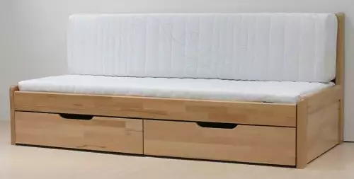 Rozkládací postel Marek z masivního dřeva bez područek
