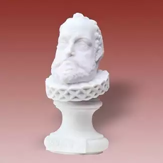 Ručně vyráběná porcelánová figura o výšce 12,5 cm Rudolf II. - busta