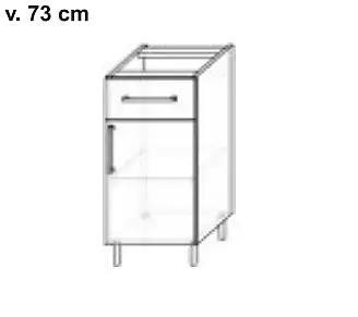 Spodní skříňka hloubky 56 cm s policí a se zásuvkou