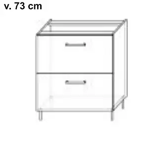 Široká spodní kuchyňská skříňka se dvěma kontejnery