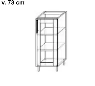 Spodní skříňka s proskleným otvíráním a policemi SA 13002, hl. 56 cm