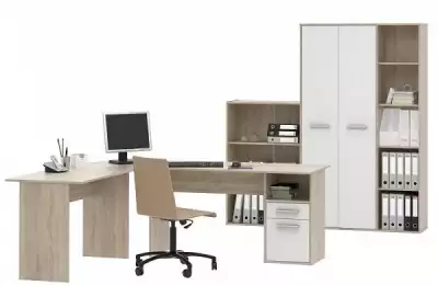 Kancelářský set: rohový stůl a velká skříň na šanony