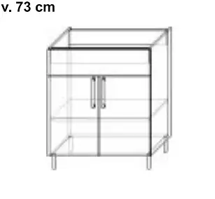 Spodní skříňka dřezová s bočními dvířky a falešným čelem