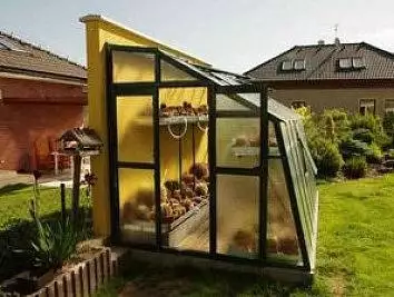 Skleník PRIMUS D 4,5 - přístavba k domu lakovaný