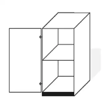 Úzká skříň nízká z laminovaných desek, dvířka Cora