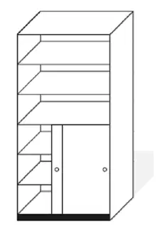 Skříň vysoká o různých rozměrech, otevřený regál Gap II