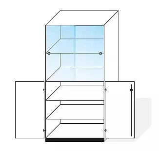 Skříň vysoká, prosklený regál Glass