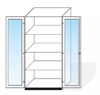 Skříň vysoká - 2 x prosklené dveře Glass D