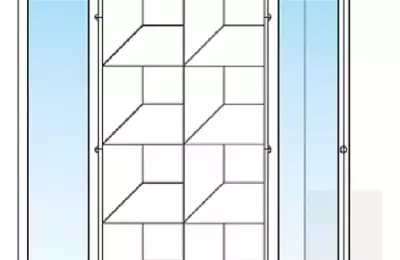 Skříň vysoká - 2 x prosklené dveře s mezistěnou Glass DM