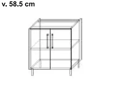 Spodní skříňka se dvěma dvířky a policí