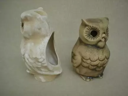 Roztomilá keramická sova vhodná jako zahradní dekorace