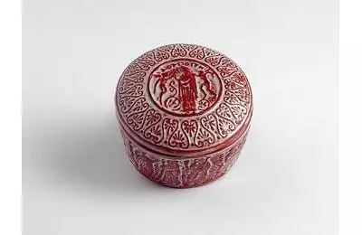 Šperkovnice kulatá z ozdobně užitkové keramiky
