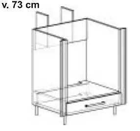Spodní skříňka rohová diagonální na vestavnou troubu, P. D. 2 úrovně