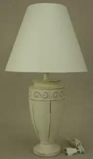 Bílé stínidlo látkové II zpevněné drátem o výšce 26 cm