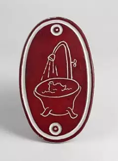 Štítek na dveře koupelny z vysoce užitkové keramiky