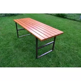 Venkovní dřevěný stůl s kovovými boky Standard