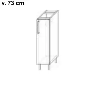 Spodní dolní kuchyňská skříňka úzká na utěrky s dvířky