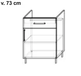 Spodní kuchyňská skříňka na varnou desku se zásuvkou