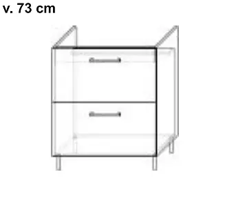 Spodní kuchyňská skříňka na varnou desku se dvěma kontejnery