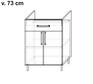 Spodní kuchyňská skříňka na varnou desku s 2 dvířky a zásuvkou