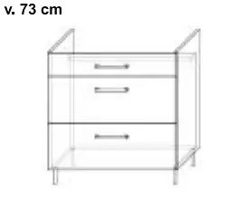 Spodní skříňka na varnou desku se zásuvkou a kontejnery 60 cm