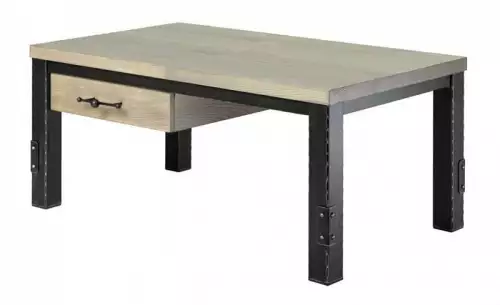 Konferenční stolek Celine s robustními kovanými nohami z masivního dubu