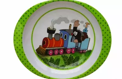 Dětský talíř s dvěma uchy a motivem Krtečka