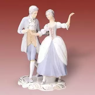 Dekorativní ozdobná porcelánová figura Taneční pár rokoko