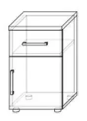 Noční stolek s jednou zásuvkou a jedněmi dvířky hloubky 40cm