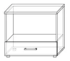 Moderní skříňka se zásuvkou a otevřeným úložným prostorem