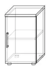 Bílá jednodveřová skříňka s jednou policí, hloubka 60 cm