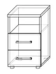 Klasický noční stolek se 2 šuplíky a otevřenou přihrádkou