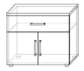 Malá skříňka do ložnice s 1 šuplíkem nahoře, hloubka 60 cm