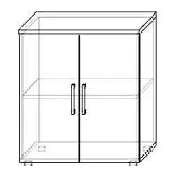 Střední policová skříňka, šířka až 90 cm, v dekoru olše