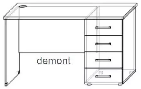 Kancelářský stůl se 4 šuplíky, šířka 120, 130, 140, 150 cm